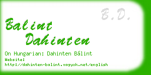 balint dahinten business card